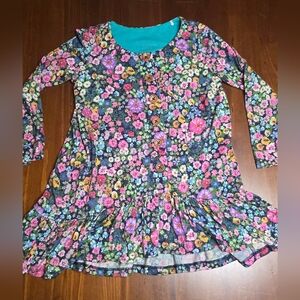 Posh Peanut 2T Bamboo Twirl Dress Floral Long Sleeve Button Detail
